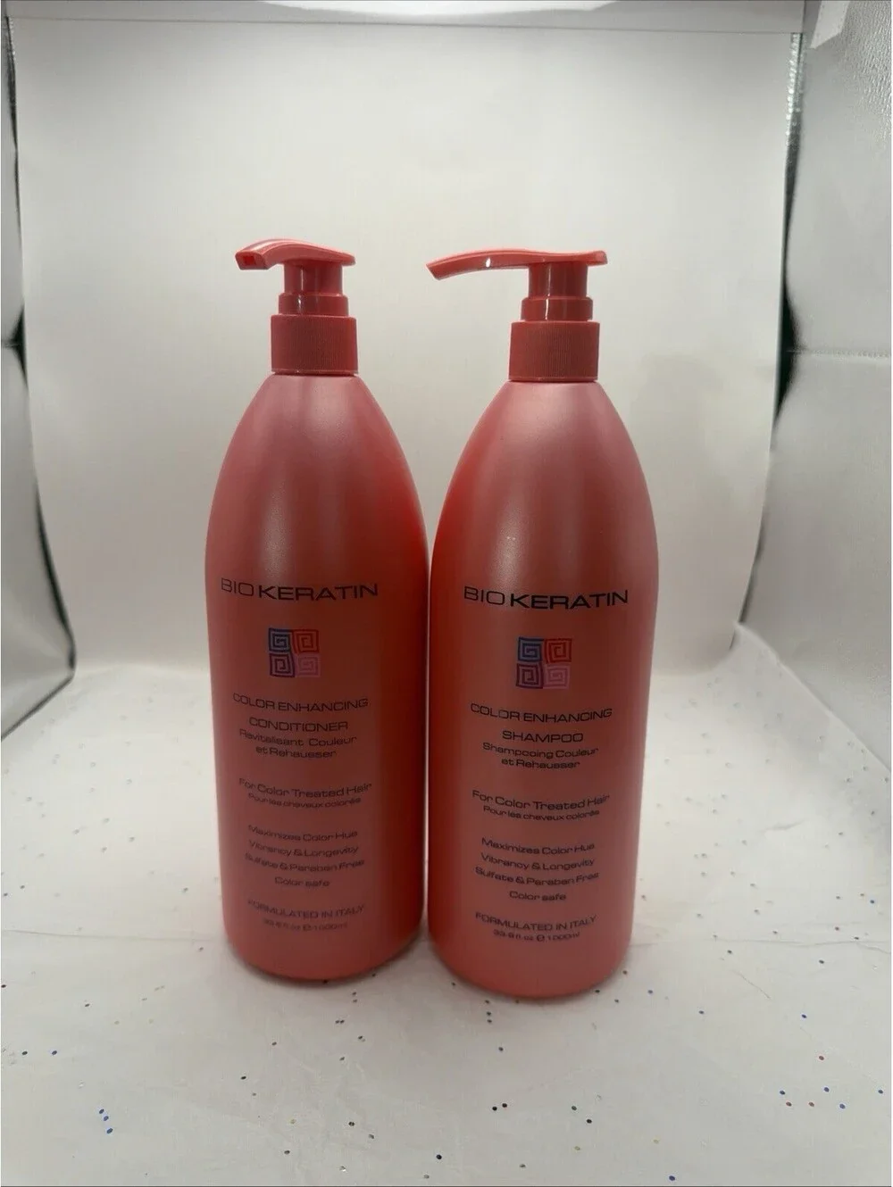 Bio Keratin Color Enhancing DUO Shampoo & Conditioner 33.8 fl oz Italy New